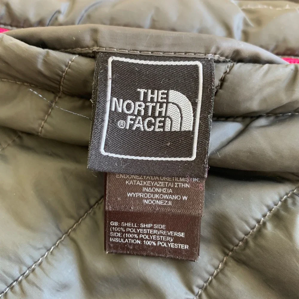 The North Face Girl‎ Youth XL 18 Reversible Mossbud Jacket Coat Grey Pink Fleece